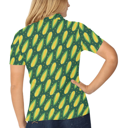 Corn Pattern Print Design 03 Women's Polo Shirt