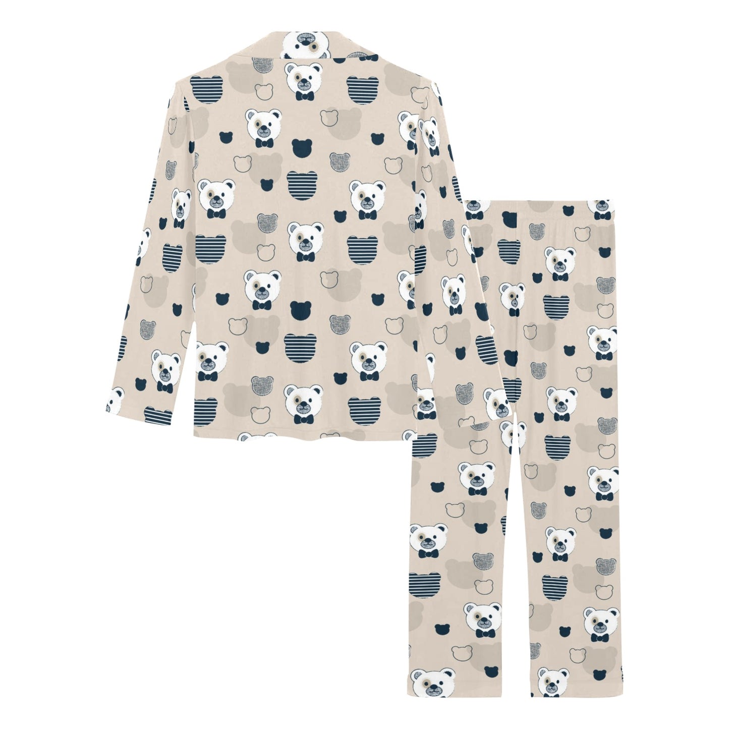 Bear Pattern Print Design 05 Women's Long Pajama Set