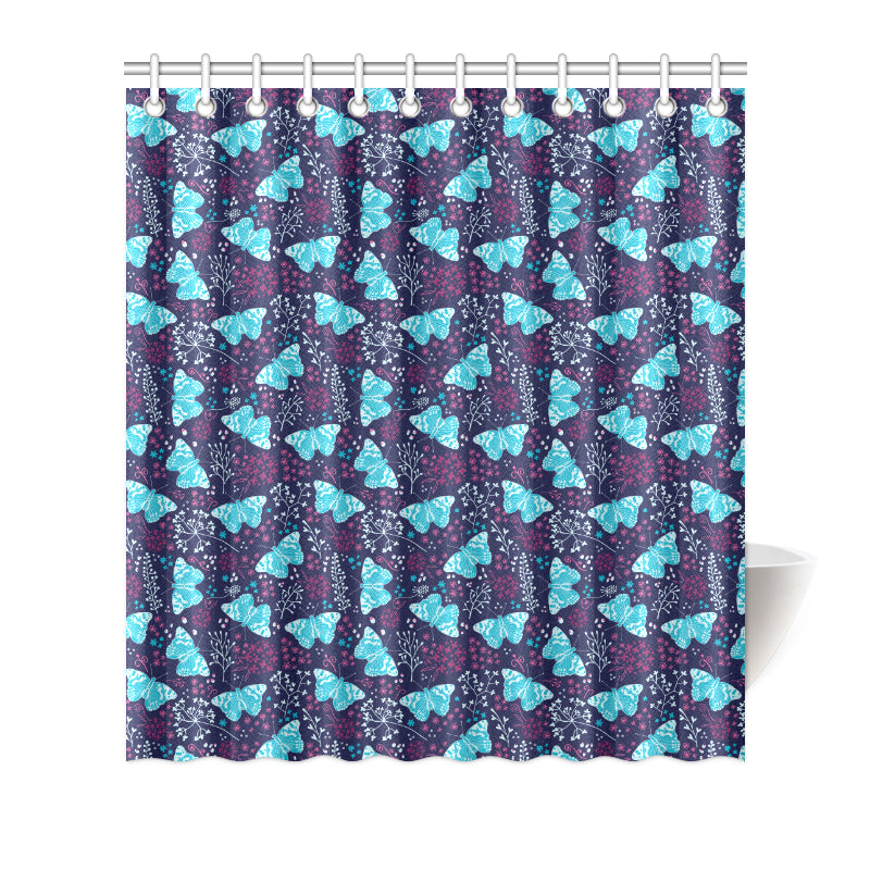 Butterfly Pattern Print Design 011 Shower Curtain