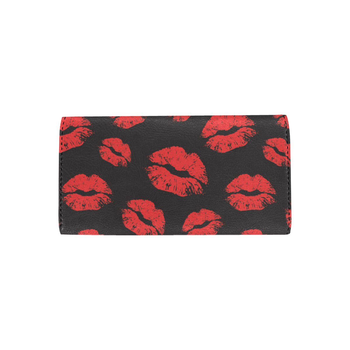 Lip Red Pattern Print Design 02 Women's Trifold Wallet