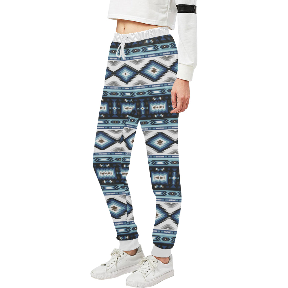 Navajo Dark Blue Print Pattern Unisex Sweatpants