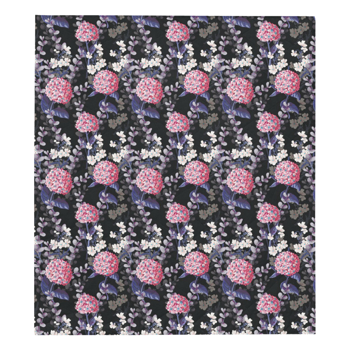 Hydrangea Pattern Print Design HD04 Premium Quilt