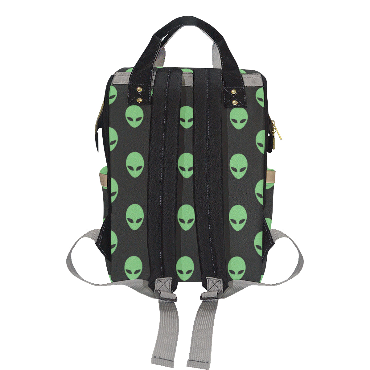 Alien Green Neon Pattern Print Design 01 Diaper Bag Backpack