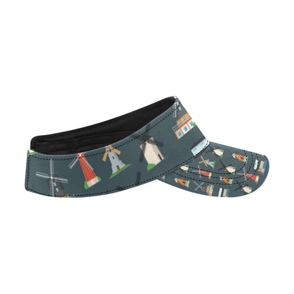 Windmill Pattern Print Design 04 Unisex Sun Visor