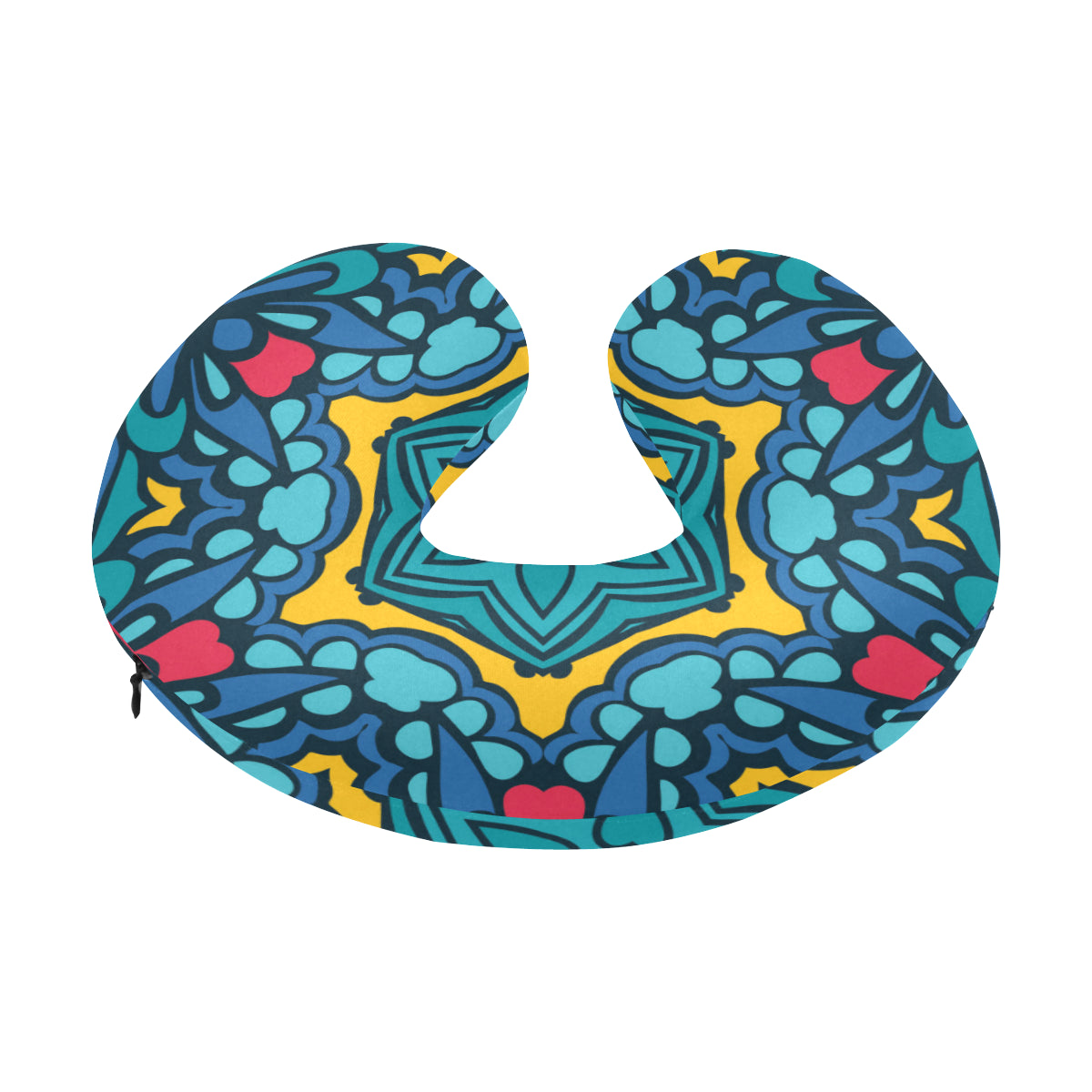 Kaleidoscope Pattern Print Design 04 U-Shaped Travel Neck Pillow