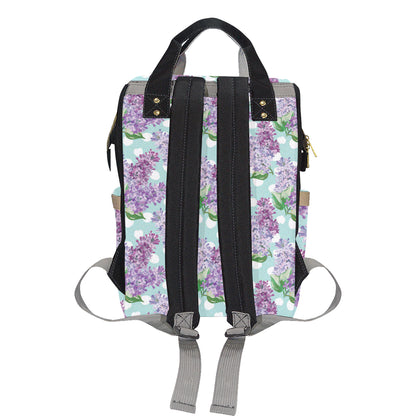 Lilac Pattern Print Design 02 Diaper Bag Backpack