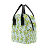 Elegant Olive Floral Print Insulated Lunch Bag