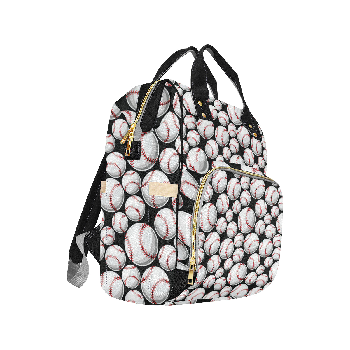 Baseball Black Background Diaper Bag Backpack