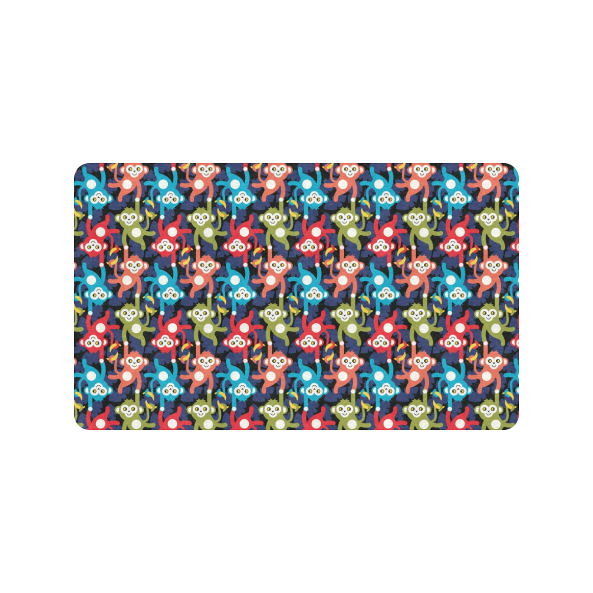 Monkey Colorful Design Themed Print Rubber Doormat