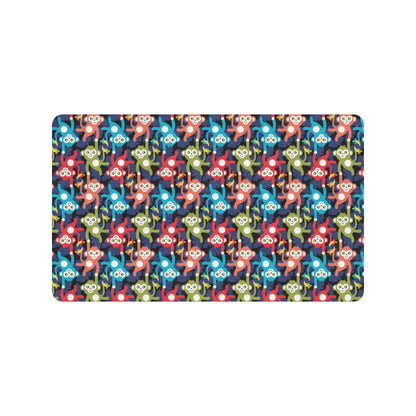 Monkey Colorful Design Themed Print Rubber Doormat
