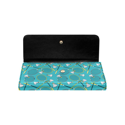 Badminton Pattern Print Design 06 Women's Trifold Wallet