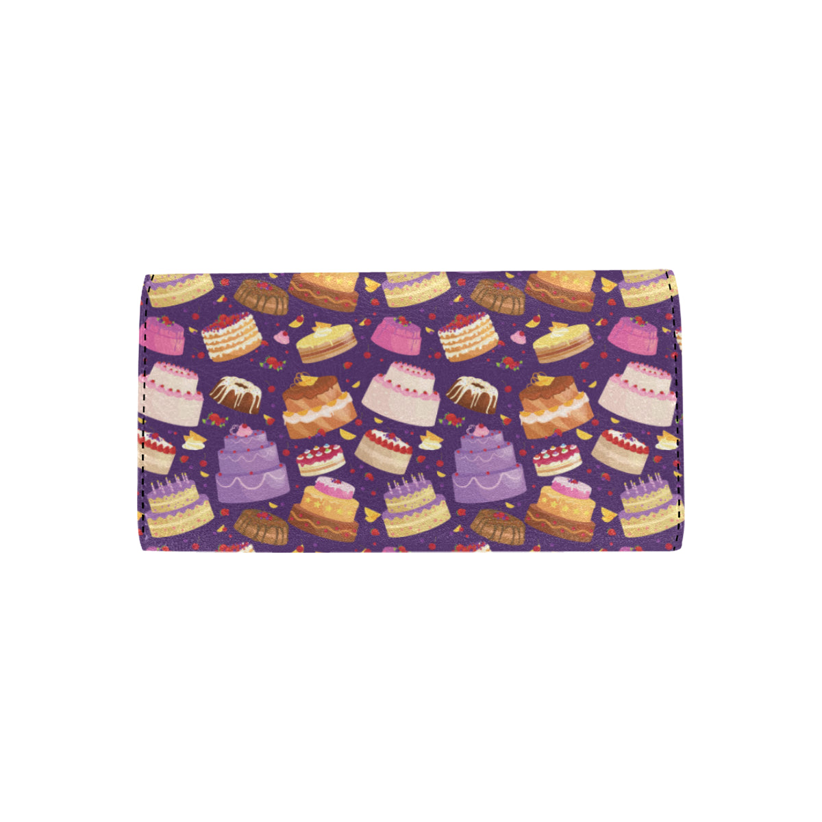 Cake Pattern Print Design 05 Women's Trifold Wallet