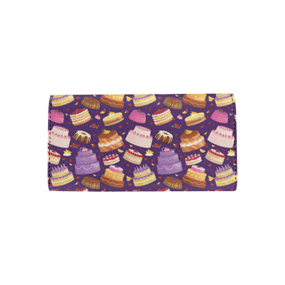 Cake Pattern Print Design 05 Women's Trifold Wallet