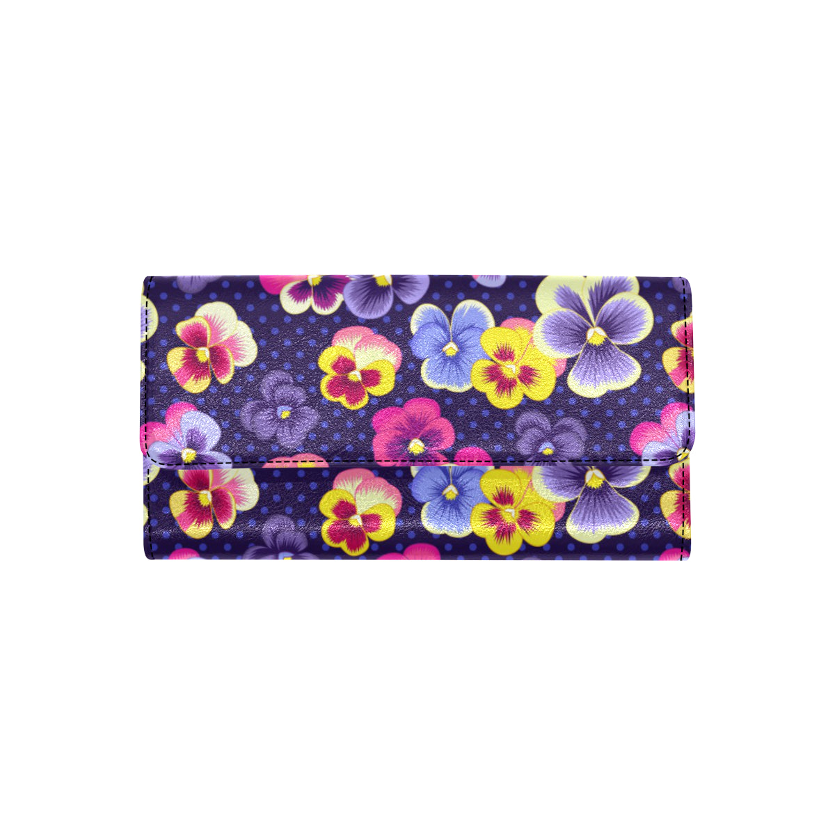 Pansy Pattern Print Design PS04 Women's Trifold Wallet