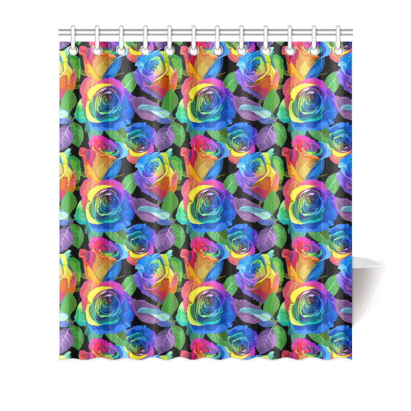 Rose Pattern Print Design RO02 Shower Curtain