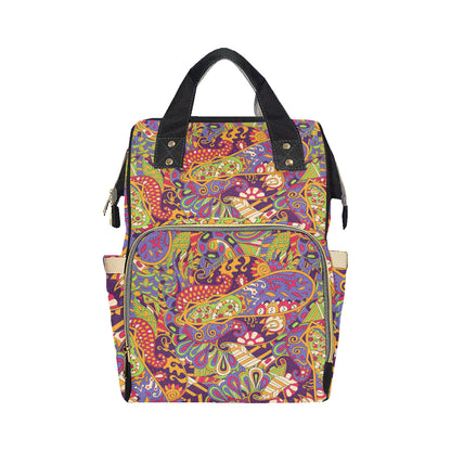 Funky Retro Pattern Print Design A04 Diaper Bag Backpack
