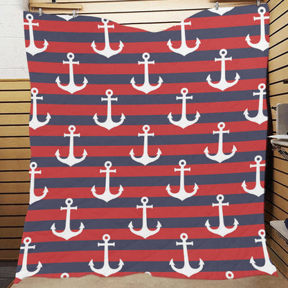 Nautical Pattern Print Design A05 Premium Quilt