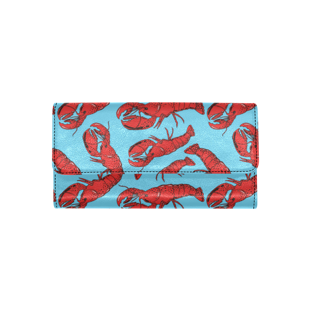 Lobster Red Pattern Print Design 03 Women's Trifold Wallet