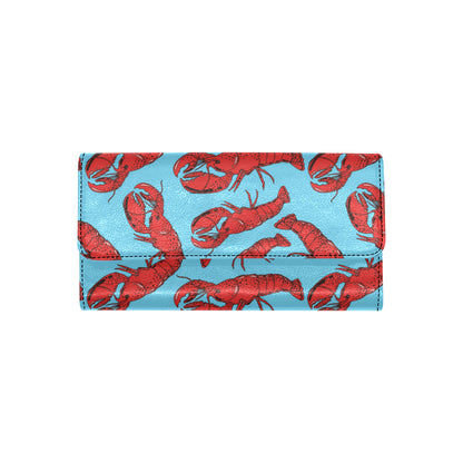Lobster Red Pattern Print Design 03 Women's Trifold Wallet