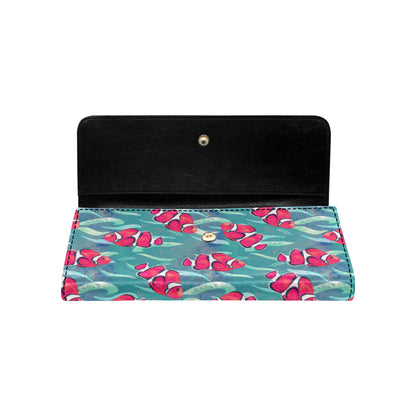 Clownfish Pattern Print Design 02 Women's Trifold Wallet