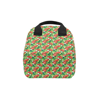 Vegan Salad Themed Design Print Insulated Lunch Bag