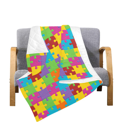 Autism Awareness Pattern Print Design 02 Premium Quilt