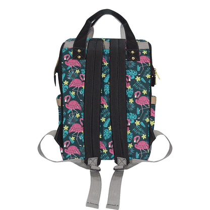 Flamingo Print Pattern Diaper Bag Backpack