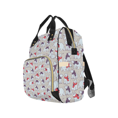 Polar Bear Pattern Print Design PB04 Diaper Bag Backpack
