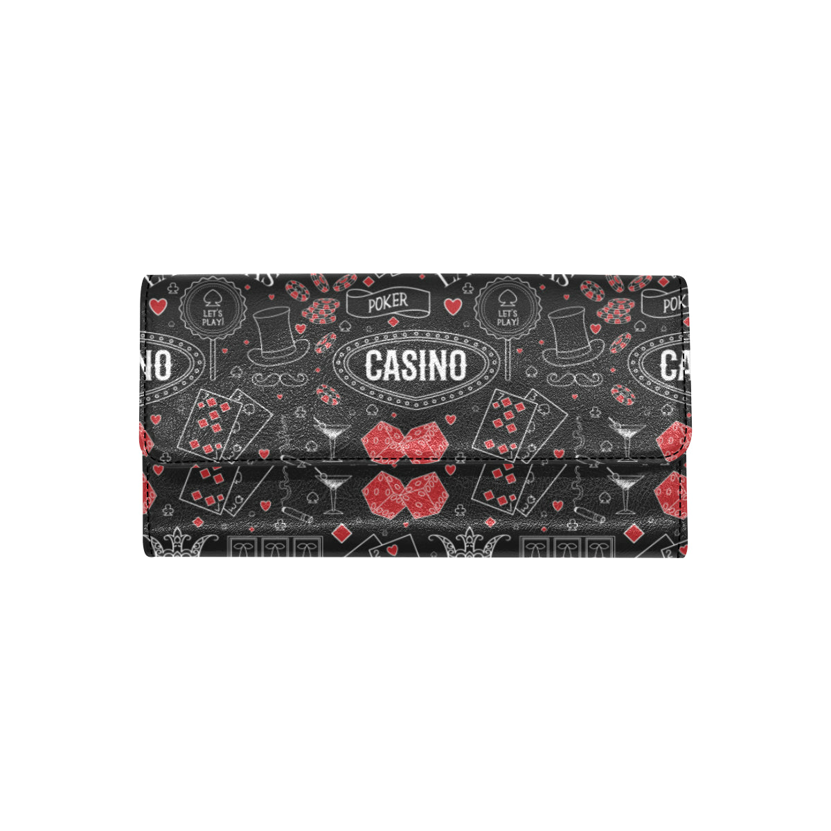 Casino Pattern Print Design 04 Women's Trifold Wallet