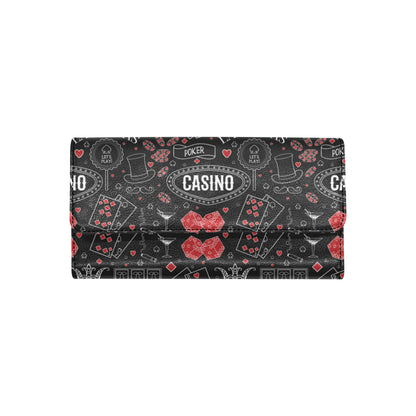 Casino Pattern Print Design 04 Women's Trifold Wallet