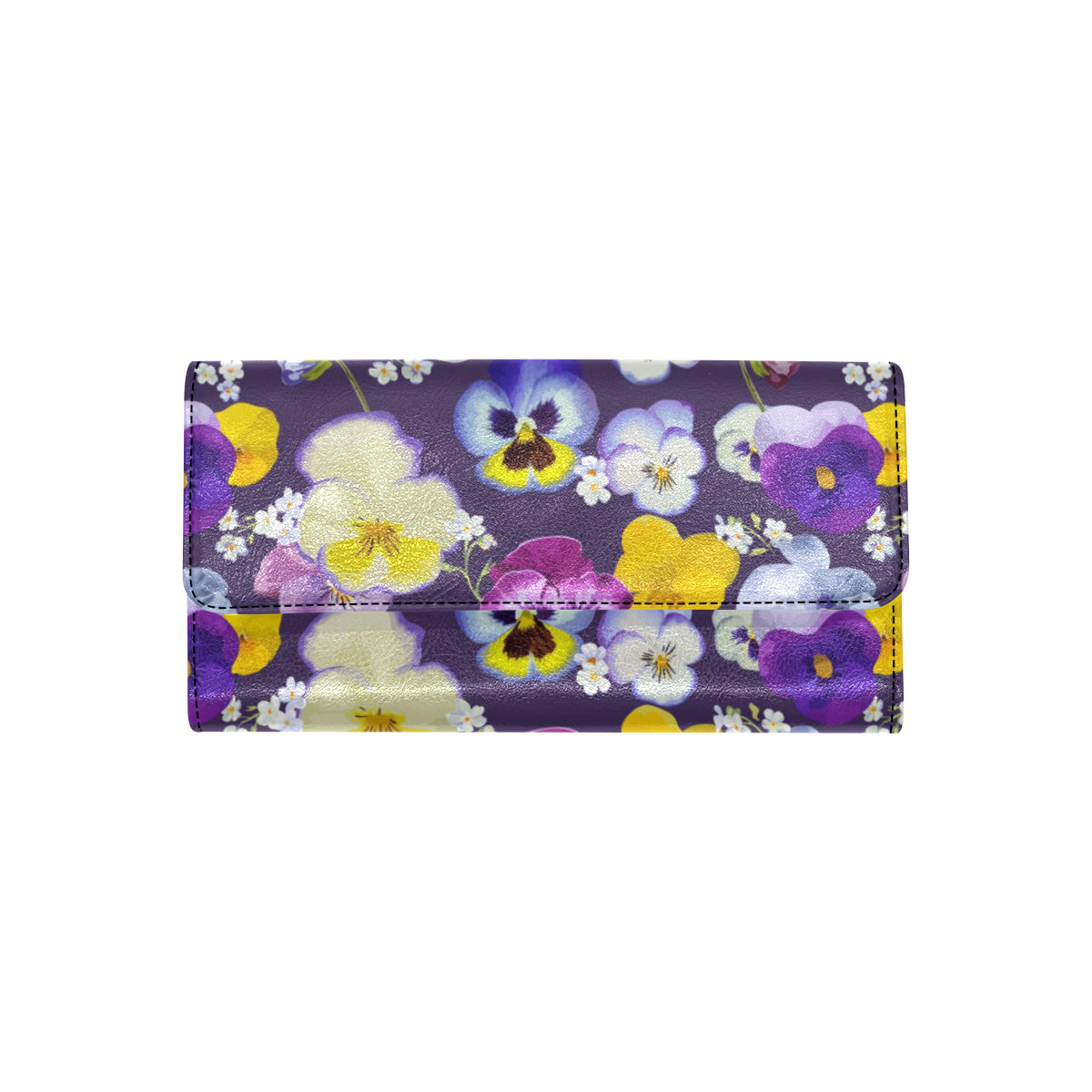 Pansy Pattern Print Design PS02 Women's Trifold Wallet