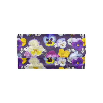 Pansy Pattern Print Design PS02 Women's Trifold Wallet