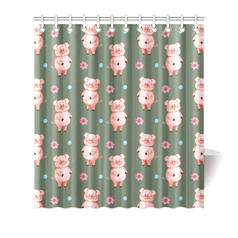 Pig Pattern Print Design 03 Shower Curtain