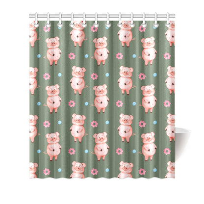 Pig Pattern Print Design 03 Shower Curtain
