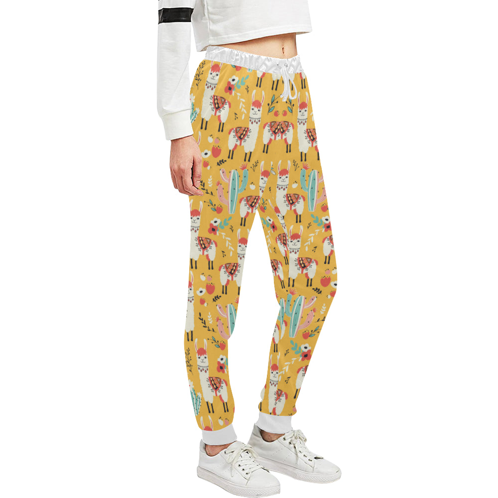 Llama Cute Themed Print Unisex Sweatpants