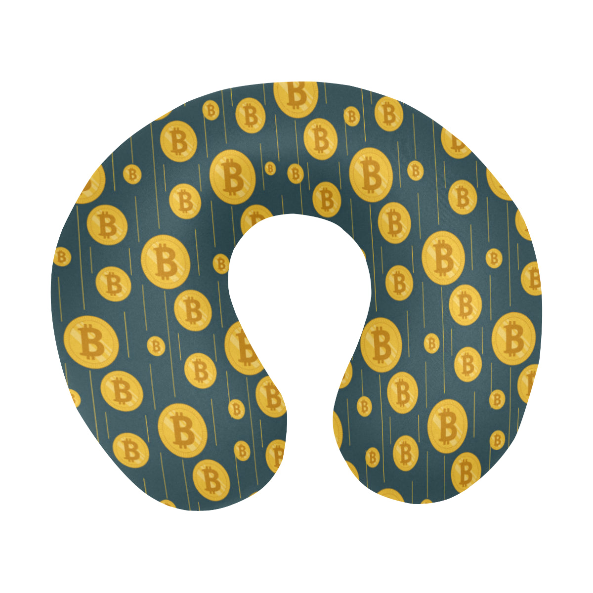 Bitcoin Pattern Print Design 01 U-Shaped Travel Neck Pillow