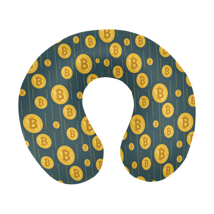 Bitcoin Pattern Print Design 01 U-Shaped Travel Neck Pillow
