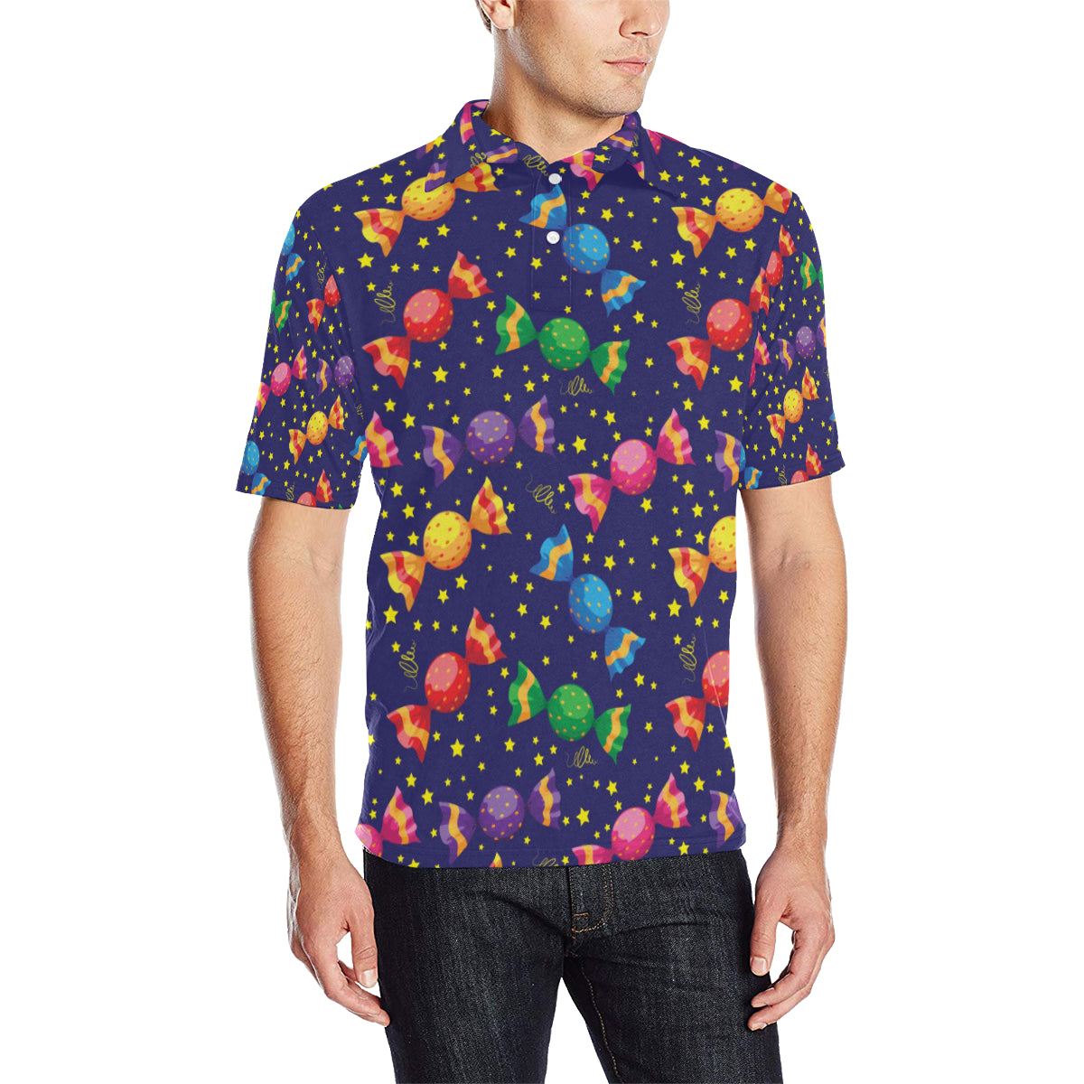Candy Pattern Print Design CA06 Men Polo Shirt