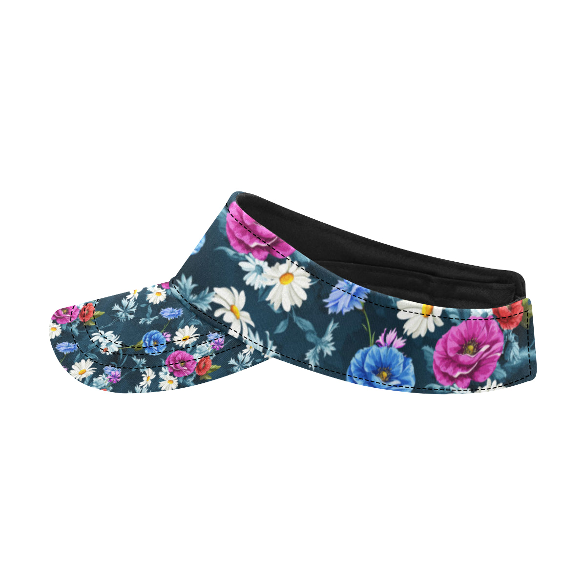 Floral Blue Themed Print Unisex Sun Visor