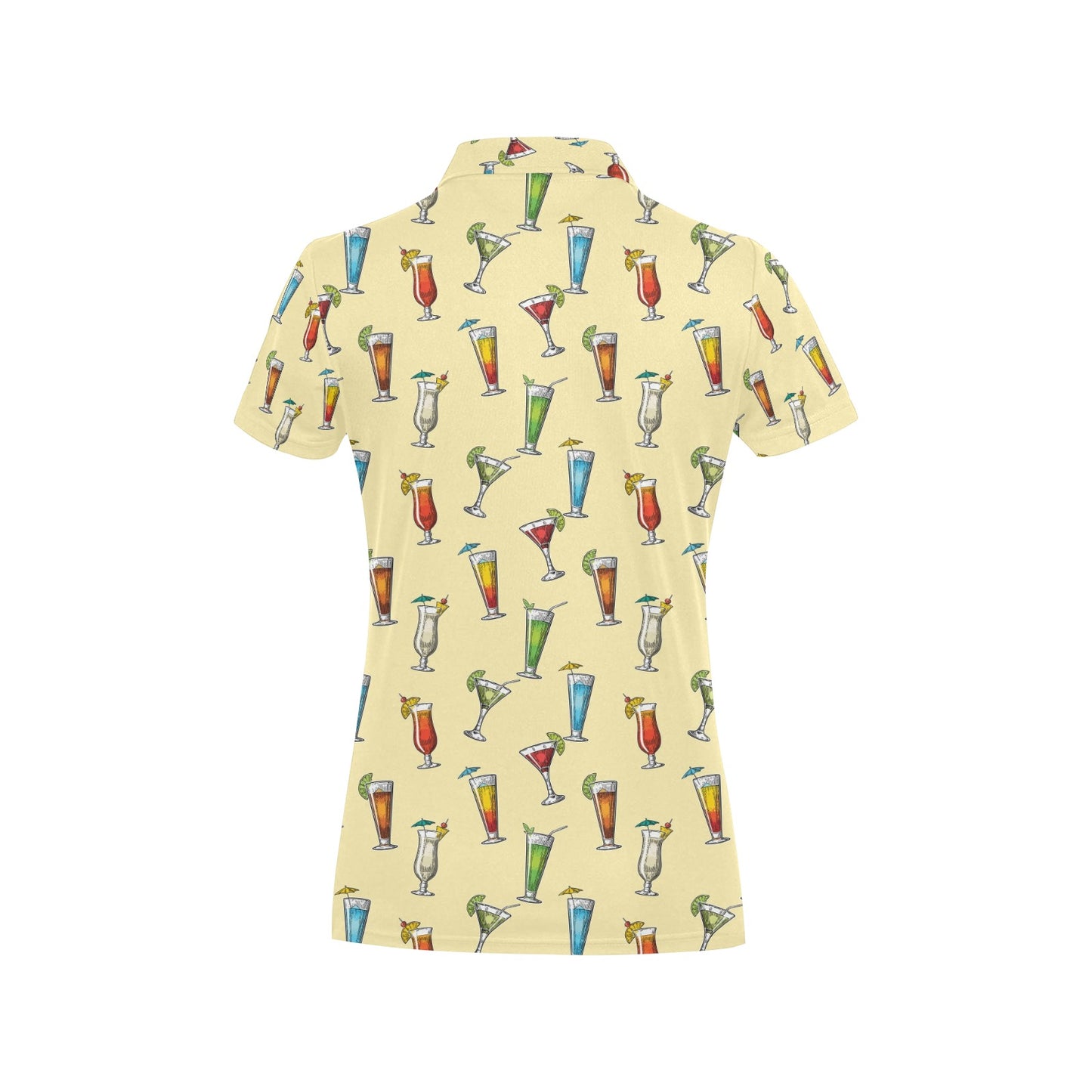 Cocktail Pattern Print Design 02 Women's Polo Shirt