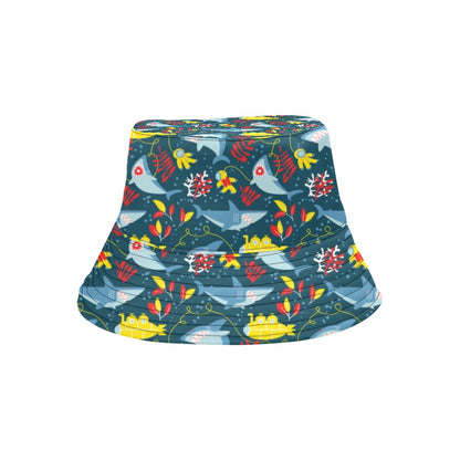 Scuba With Sharks Print Design LKS303 Unisex Bucket Hat