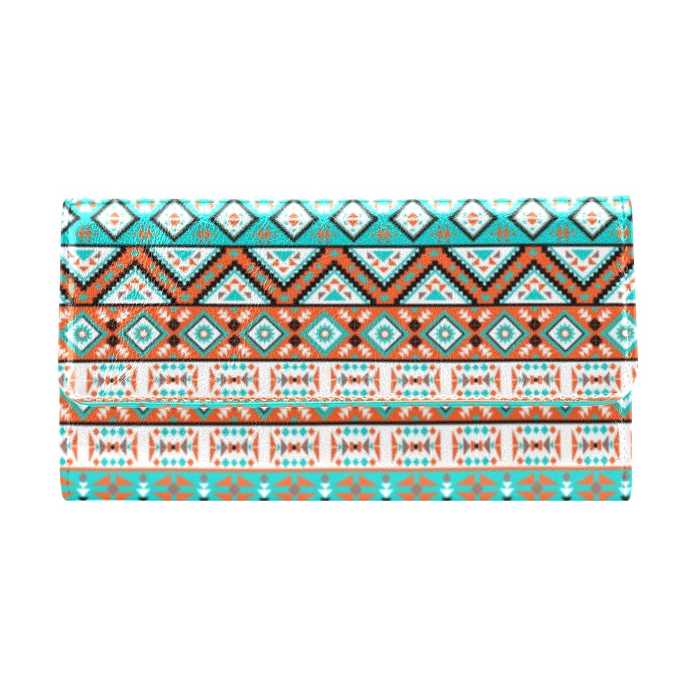 Navajo Style Print Pattern Women's Trifold Wallet