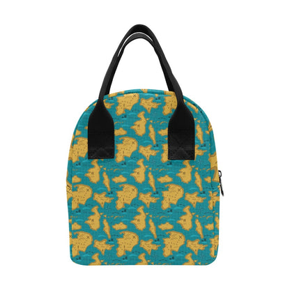 World Map Print Design LKS301 Insulated Lunch Bag