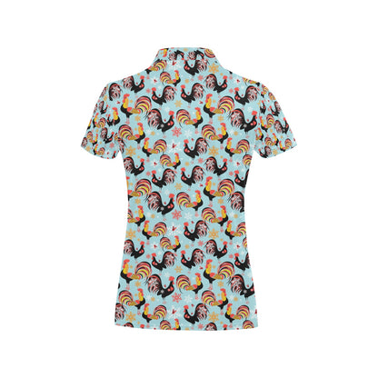 Rooster Themed Design Women's Polo Shirt