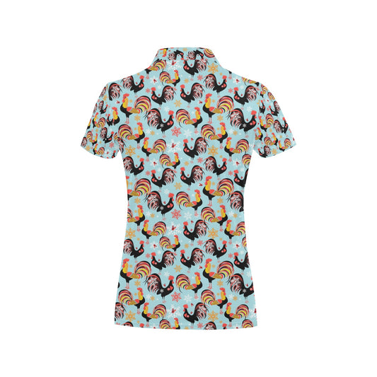 Rooster Themed Design Women's Polo Shirt