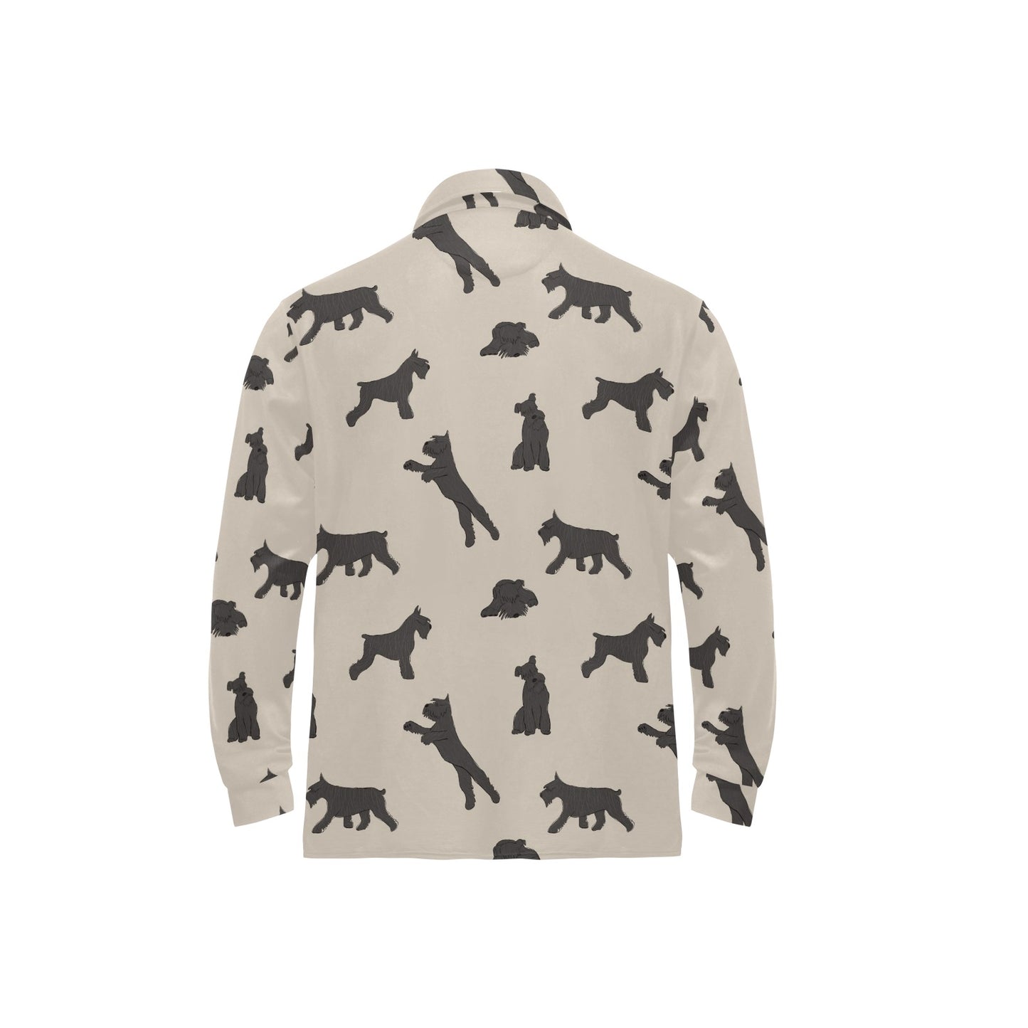 Schnauzers Pattern Print Design A06 Long Sleeve Polo Shirt For Men's