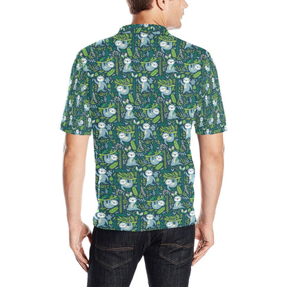 Sloth Print Design LKS304 Men Polo Shirt