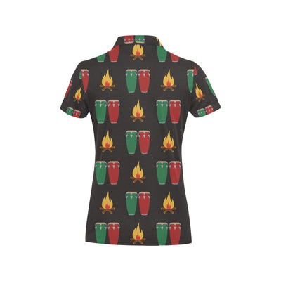 Conga Pattern Print Design 01 Women's Polo Shirt