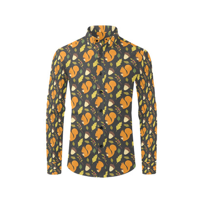 Squirrel Print Design LKS301 Men's Long Sleeve Dress Shirt