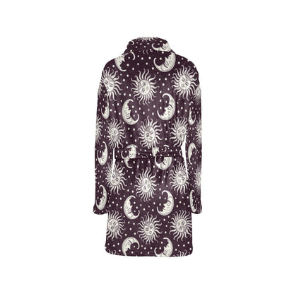Sun Moon Face Women's Fleece Robe